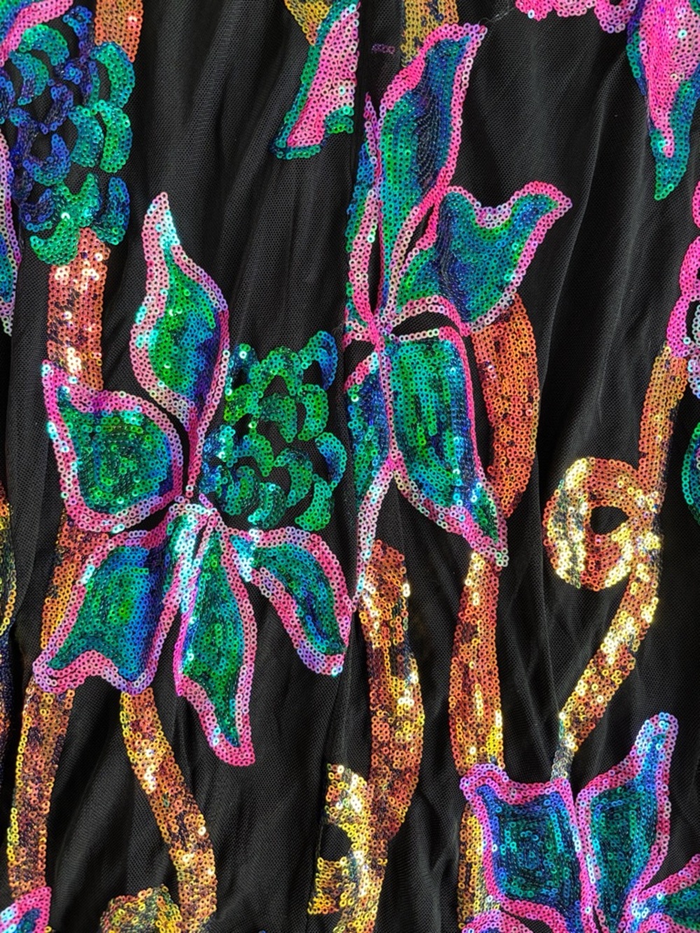 NWT MISSORD Cutout Lantern Sleeve Mermaid Sequin Dress XXL - Picture 10 of 11